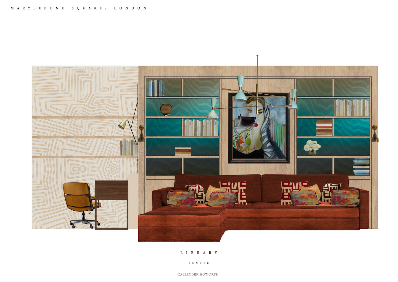 Mid-century concept mood board for our project in Marylebone Square.