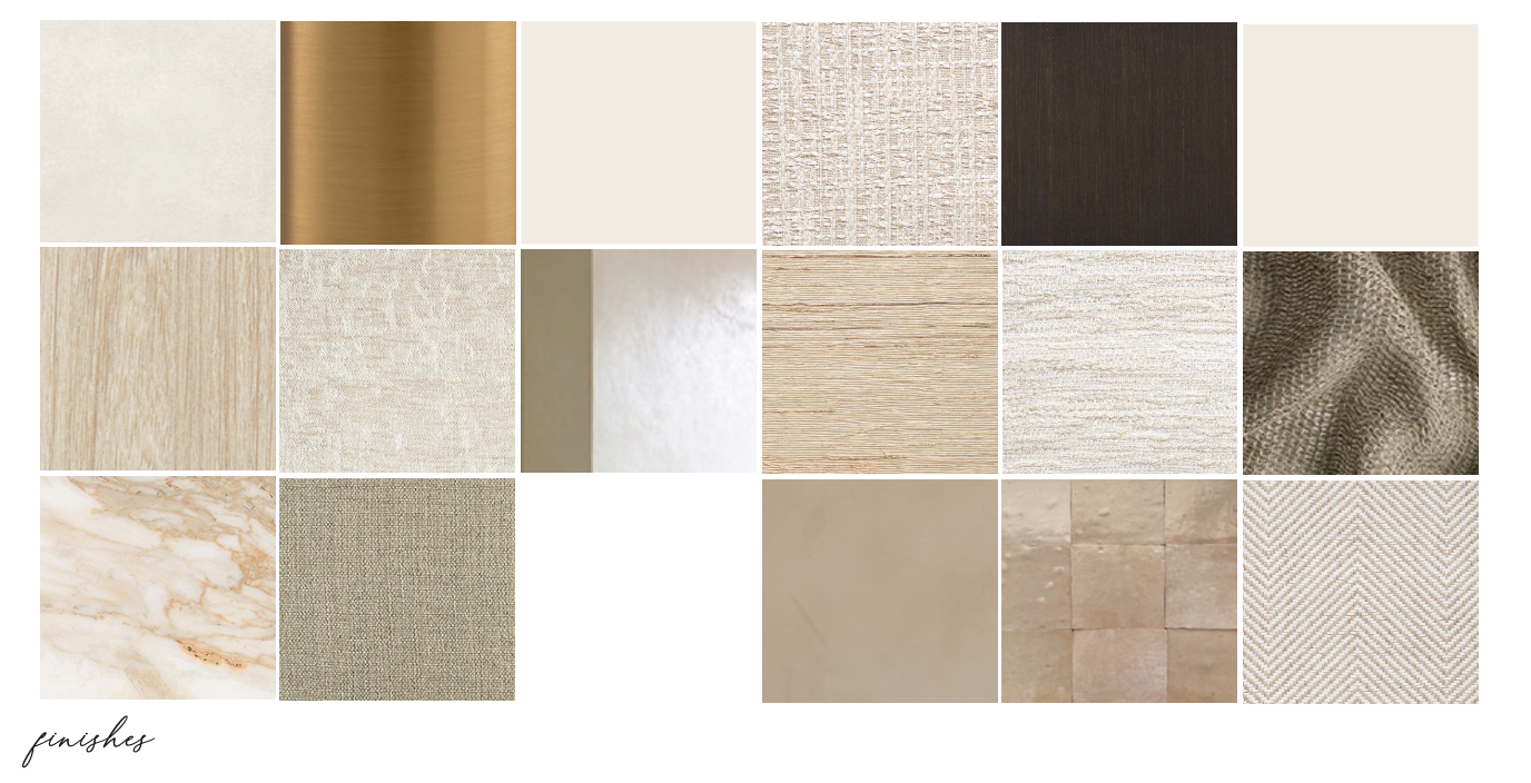 materials, fabrics, finishes, and textures