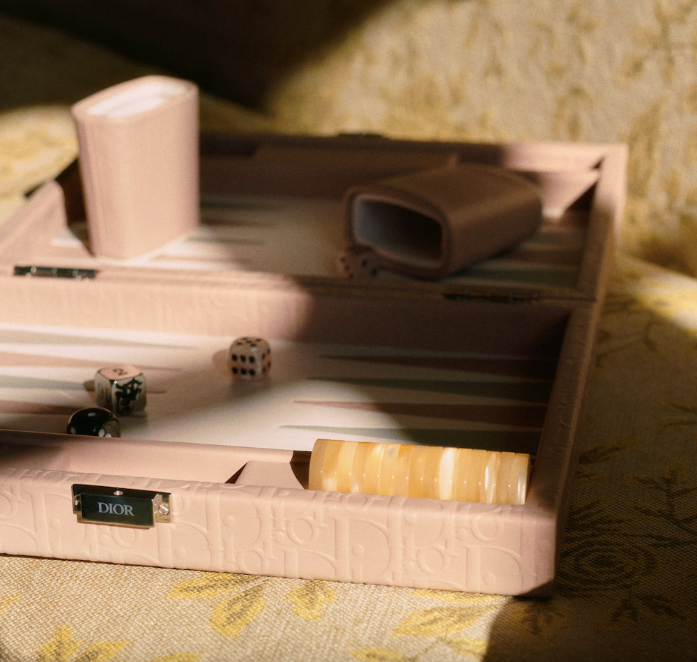dior backgammon by the fire