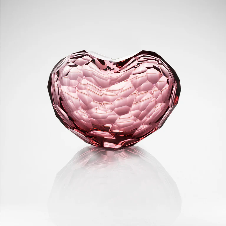 Linley Crystal Heart made of enameled rosaline.