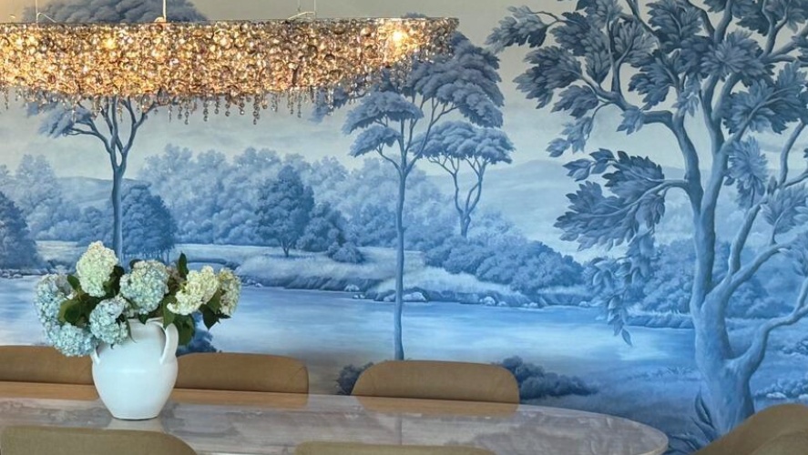 nature-inspired wallcovering design for our project in Laguna Beach.