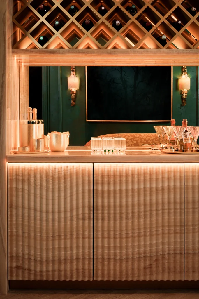 bar interior design in penthouse in paris